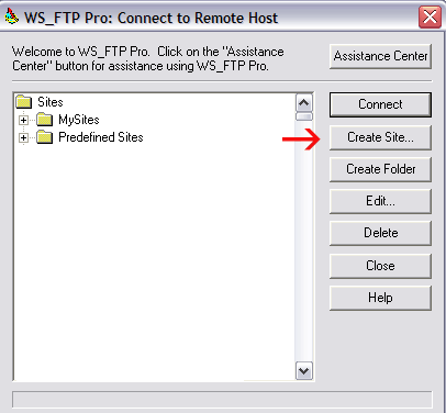 Click the Create Site... button.