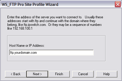 Type in your FTP address.